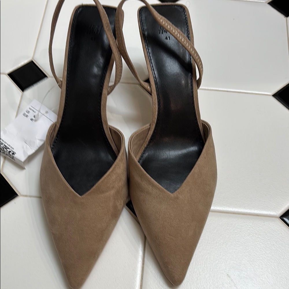 Elegant Tan Women's Slingback Heels
